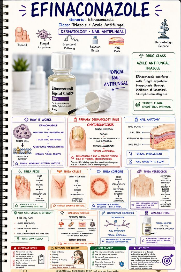 Handbook sample page — Efinaconazole — Triazole antifungal