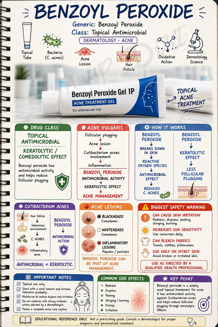 Handbook sample page — Benzoyl Peroxide — Topical antimicrobial