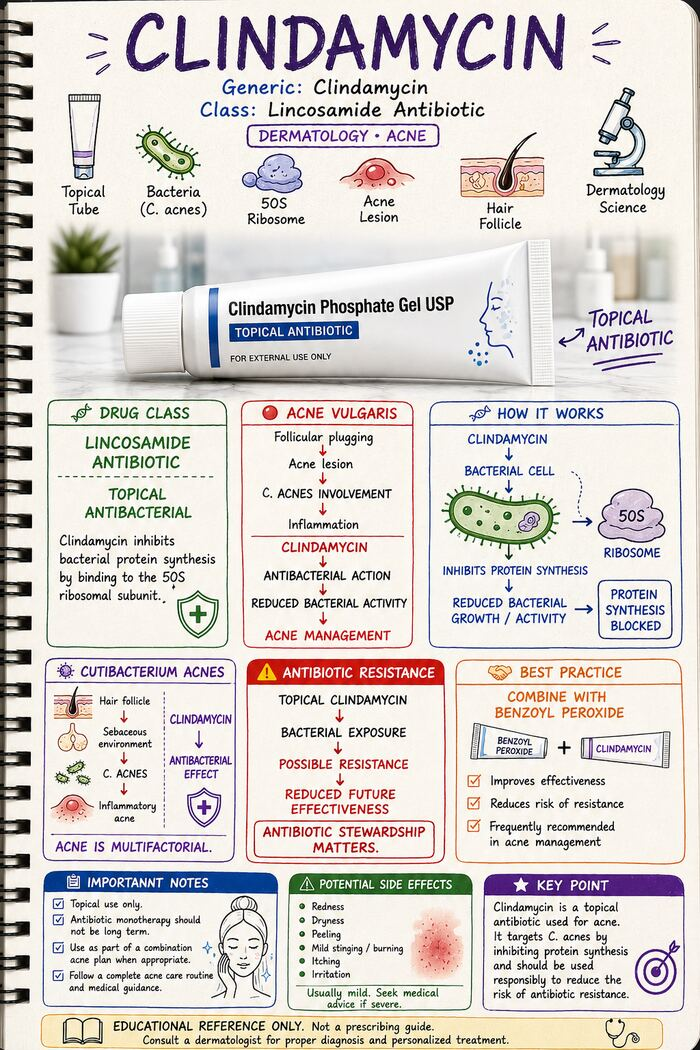 Handbook sample page — Clindamycin — Lincosamide antibiotic