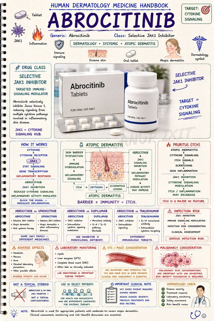 Handbook sample page — Abrocitinib — Selective JAK1 inhibitor