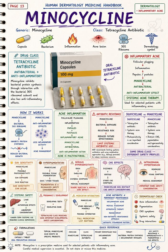 Handbook sample page — Minocycline — Tetracycline antibiotic