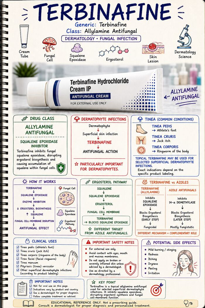 Handbook sample page — Terbinafine — Allylamine antifungal